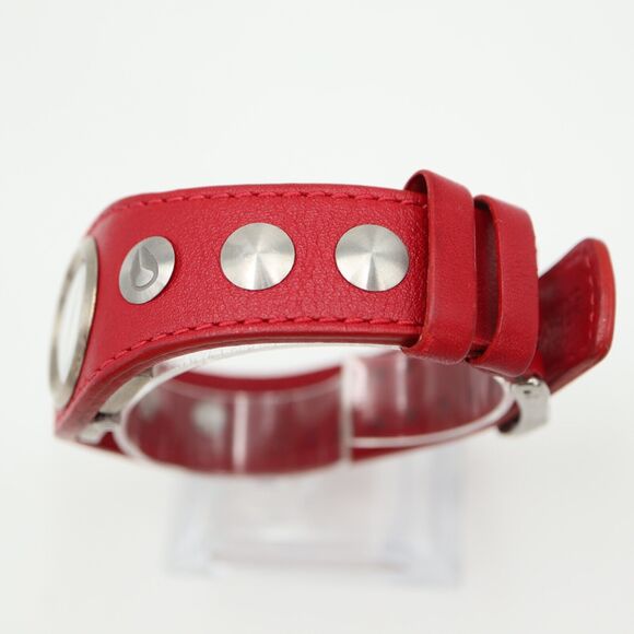 Nixon Sometimes Naughty Watch Women 30mm Red Dial Leather Band with New Battery - Picture 11 of 15